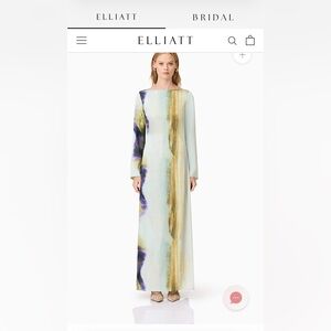 ISO CURAAE Willow Satin Maxi Dress In Blue